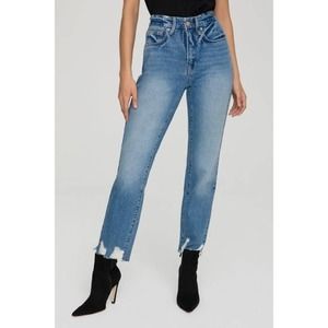 Good American Good Vintage Jagged Hem High Rise Straight Leg Jeans Women's 4/27